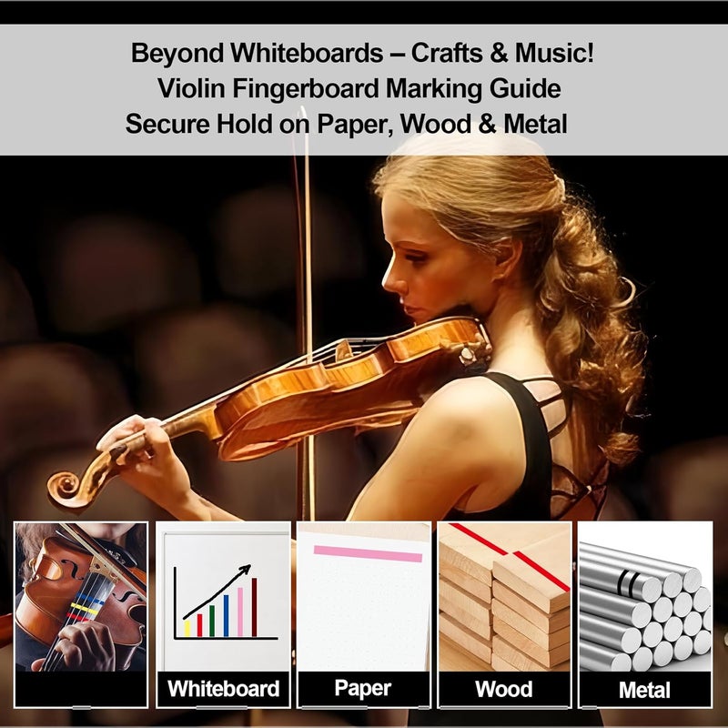 smrtcol Whiteboard Tape 1/8 Inch x 217ft 10 Rolls Dry Erase Board Assorted Colors Tape for Whiteboards, Crafts, Grids, Marking, Calendars, Violin Fingerboards - Image 5